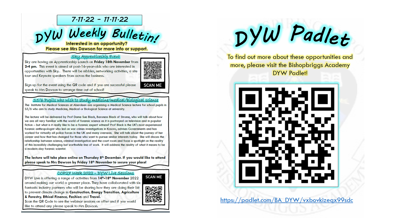 DYW bulletin 7 November 2022