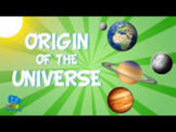 origin of the universe graphic showing planets of the solar system