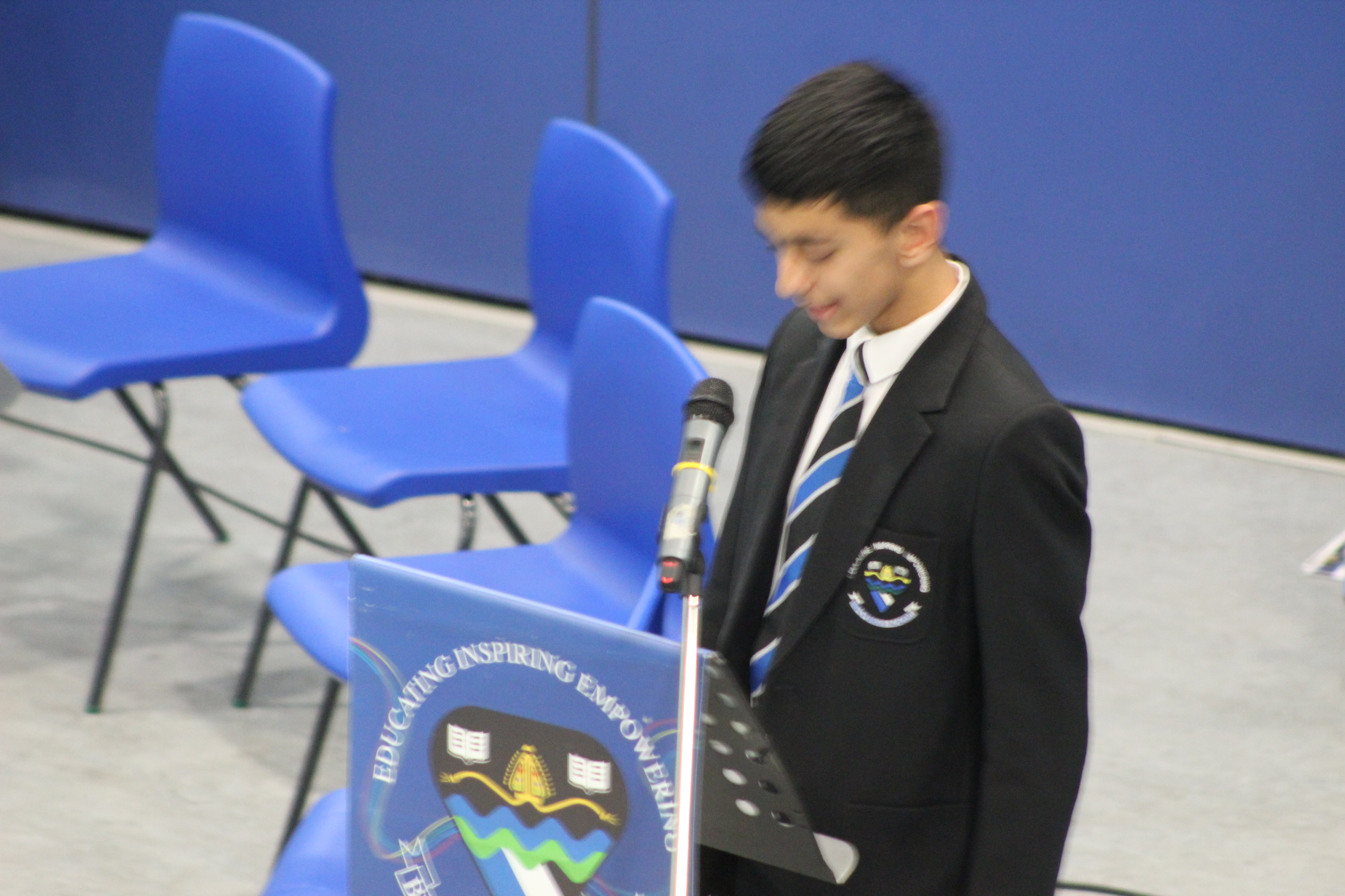 student speaking